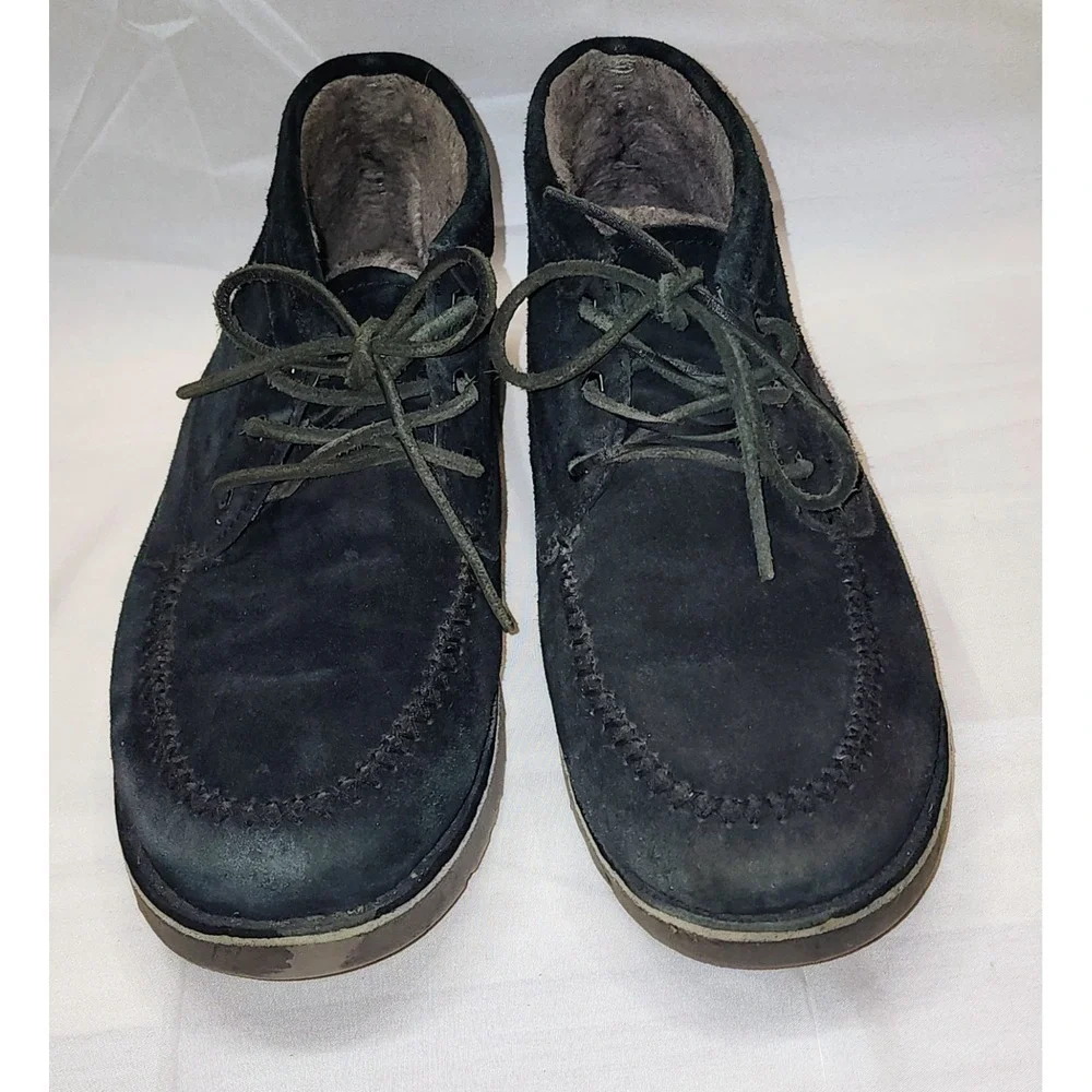 UGG Campout Men's 10 Black Suede Sheepskin Leather‎ Low Chukka Boots S/N 1112408